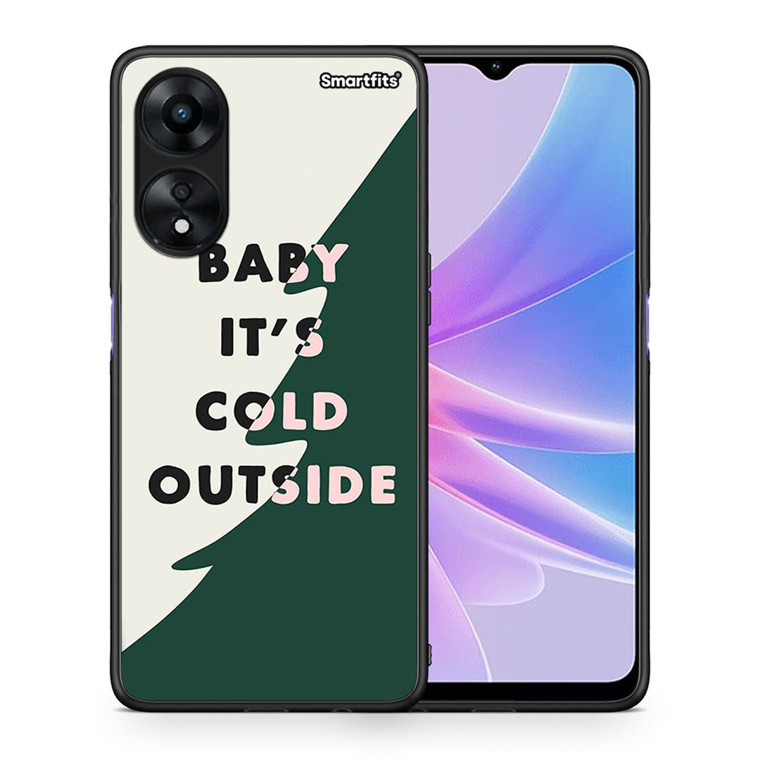 Θήκη Oppo A78 Cold Outside από τη Smartfits με σχέδιο στο πίσω μέρος και μαύρο περίβλημα | Oppo A78 Cold Outside Case with Colorful Back and Black Bezels