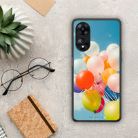 Thumbnail for Θήκη Oppo A78 Colorful Balloons από τη Smartfits με σχέδιο στο πίσω μέρος και μαύρο περίβλημα | Oppo A78 Colorful Balloons Case with Colorful Back and Black Bezels