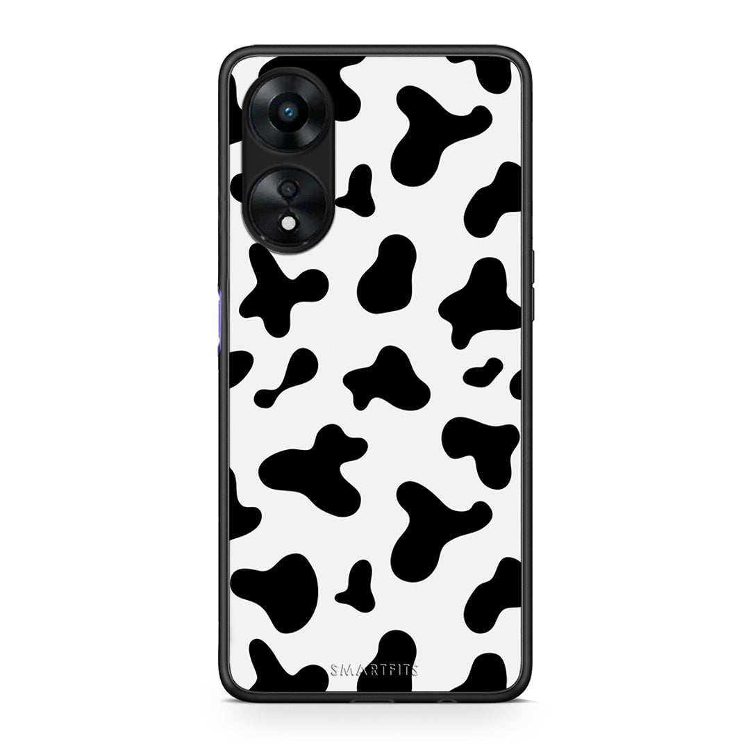 Θήκη Oppo A78 Cow Print από τη Smartfits με σχέδιο στο πίσω μέρος και μαύρο περίβλημα | Oppo A78 Cow Print Case with Colorful Back and Black Bezels