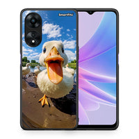 Thumbnail for Θήκη Oppo A78 Duck Face από τη Smartfits με σχέδιο στο πίσω μέρος και μαύρο περίβλημα | Oppo A78 Duck Face Case with Colorful Back and Black Bezels