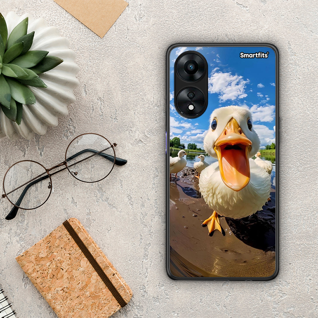 Θήκη Oppo A78 Duck Face από τη Smartfits με σχέδιο στο πίσω μέρος και μαύρο περίβλημα | Oppo A78 Duck Face Case with Colorful Back and Black Bezels