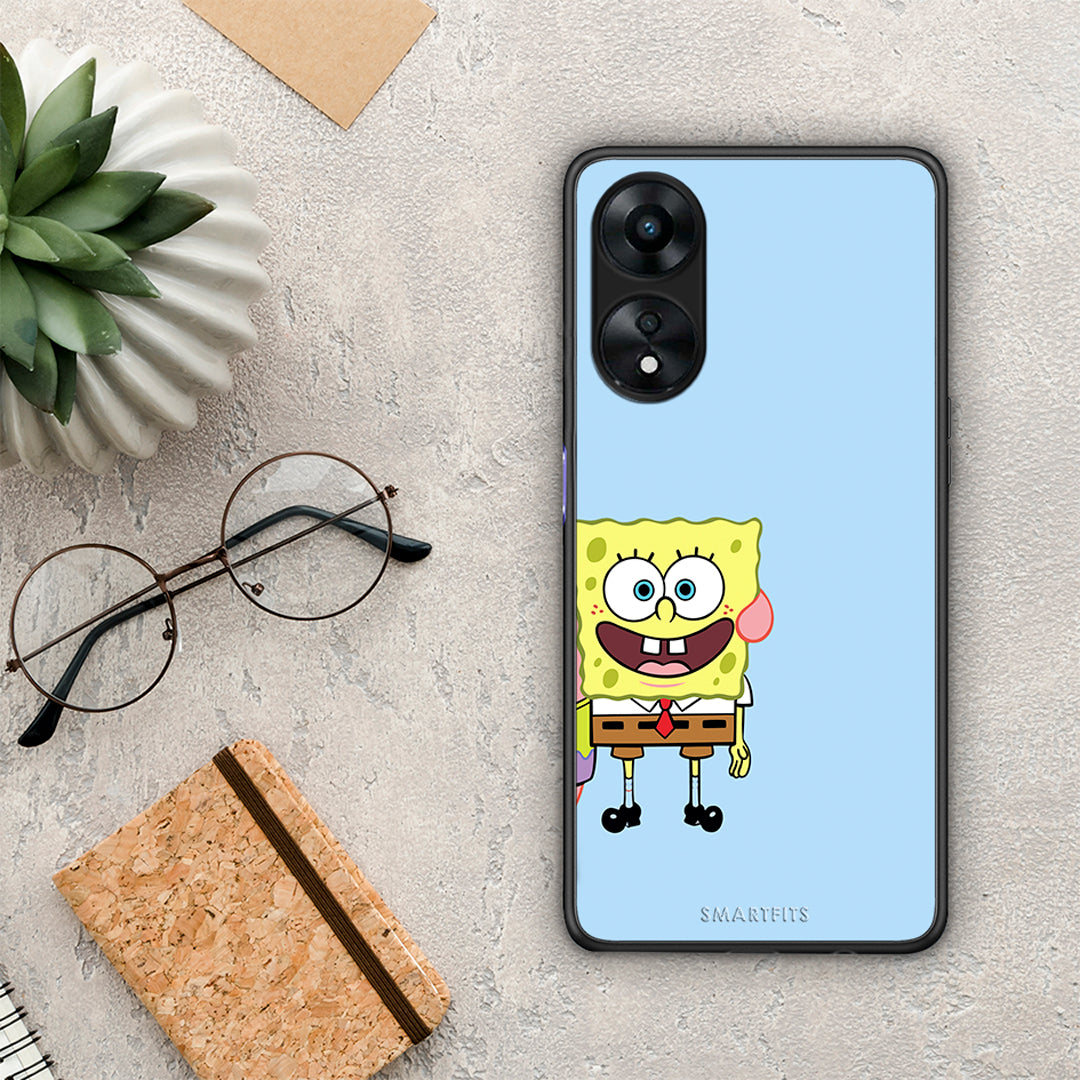 Θήκη Oppo A78 Friends Bob από τη Smartfits με σχέδιο στο πίσω μέρος και μαύρο περίβλημα | Oppo A78 Friends Bob Case with Colorful Back and Black Bezels