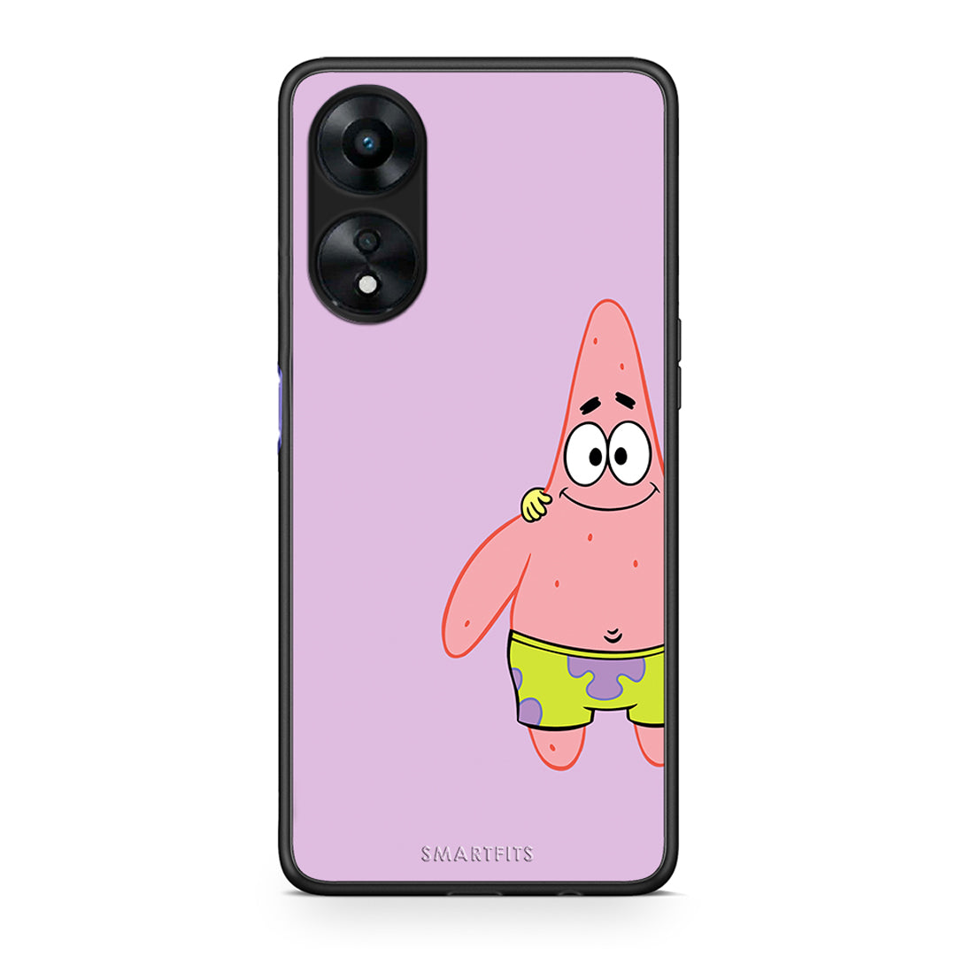 Θήκη Oppo A78 Friends Patrick από τη Smartfits με σχέδιο στο πίσω μέρος και μαύρο περίβλημα | Oppo A78 Friends Patrick Case with Colorful Back and Black Bezels