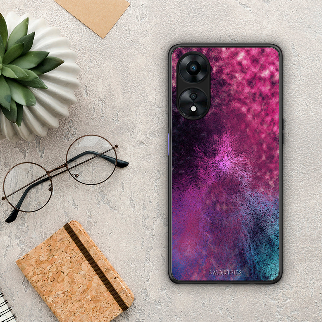 Θήκη Oppo A78 Galactic Aurora από τη Smartfits με σχέδιο στο πίσω μέρος και μαύρο περίβλημα | Oppo A78 Galactic Aurora Case with Colorful Back and Black Bezels