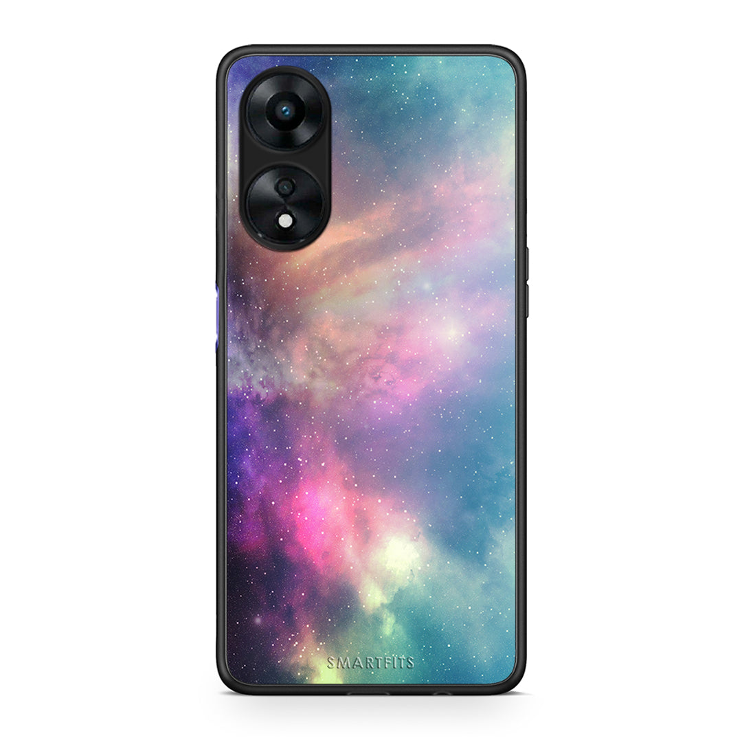 Θήκη Oppo A78 Galactic Rainbow από τη Smartfits με σχέδιο στο πίσω μέρος και μαύρο περίβλημα | Oppo A78 Galactic Rainbow Case with Colorful Back and Black Bezels