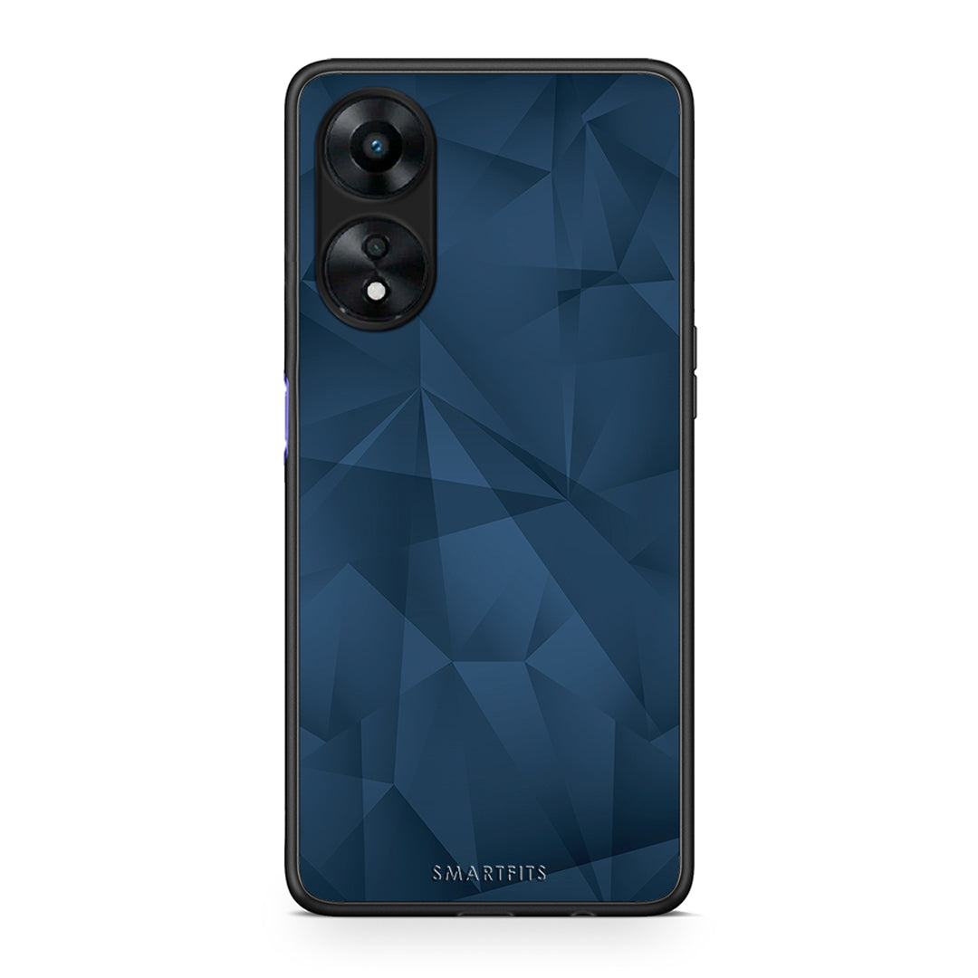 Θήκη Oppo A78 Geometric Blue Abstract από τη Smartfits με σχέδιο στο πίσω μέρος και μαύρο περίβλημα | Oppo A78 Geometric Blue Abstract Case with Colorful Back and Black Bezels