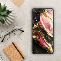 Thumbnail for Θήκη Oppo A78 Glamorous Pink Marble από τη Smartfits με σχέδιο στο πίσω μέρος και μαύρο περίβλημα | Oppo A78 Glamorous Pink Marble Case with Colorful Back and Black Bezels