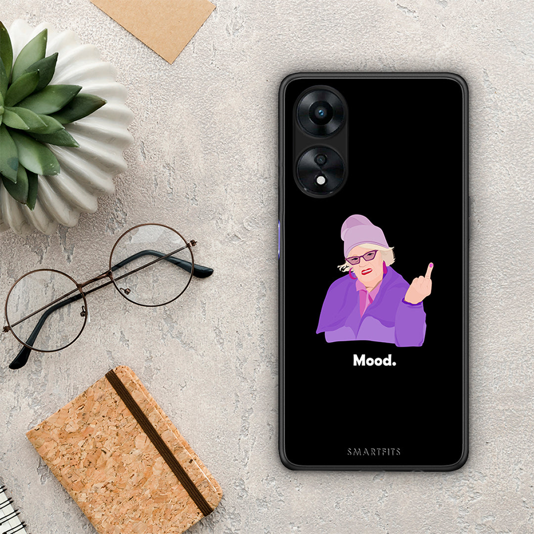 Θήκη Oppo A78 Grandma Mood Black από τη Smartfits με σχέδιο στο πίσω μέρος και μαύρο περίβλημα | Oppo A78 Grandma Mood Black Case with Colorful Back and Black Bezels