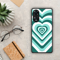 Thumbnail for Θήκη Oppo A78 Green Hearts από τη Smartfits με σχέδιο στο πίσω μέρος και μαύρο περίβλημα | Oppo A78 Green Hearts Case with Colorful Back and Black Bezels