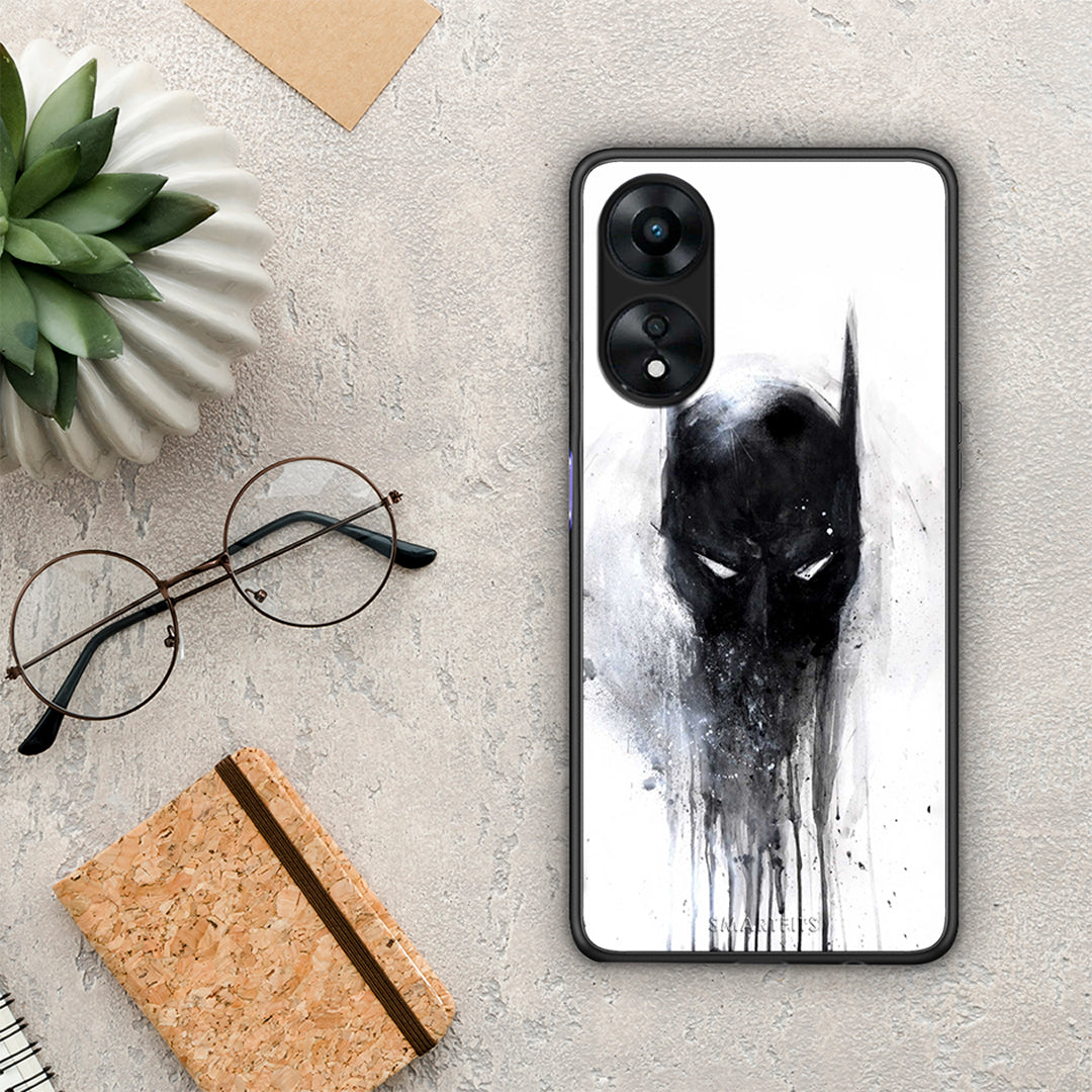 Θήκη Oppo A78 Hero Paint Bat από τη Smartfits με σχέδιο στο πίσω μέρος και μαύρο περίβλημα | Oppo A78 Hero Paint Bat Case with Colorful Back and Black Bezels