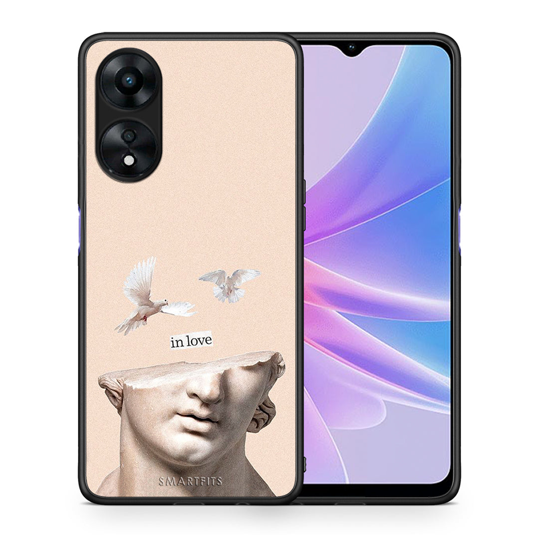 Θήκη Oppo A78 In Love από τη Smartfits με σχέδιο στο πίσω μέρος και μαύρο περίβλημα | Oppo A78 In Love Case with Colorful Back and Black Bezels