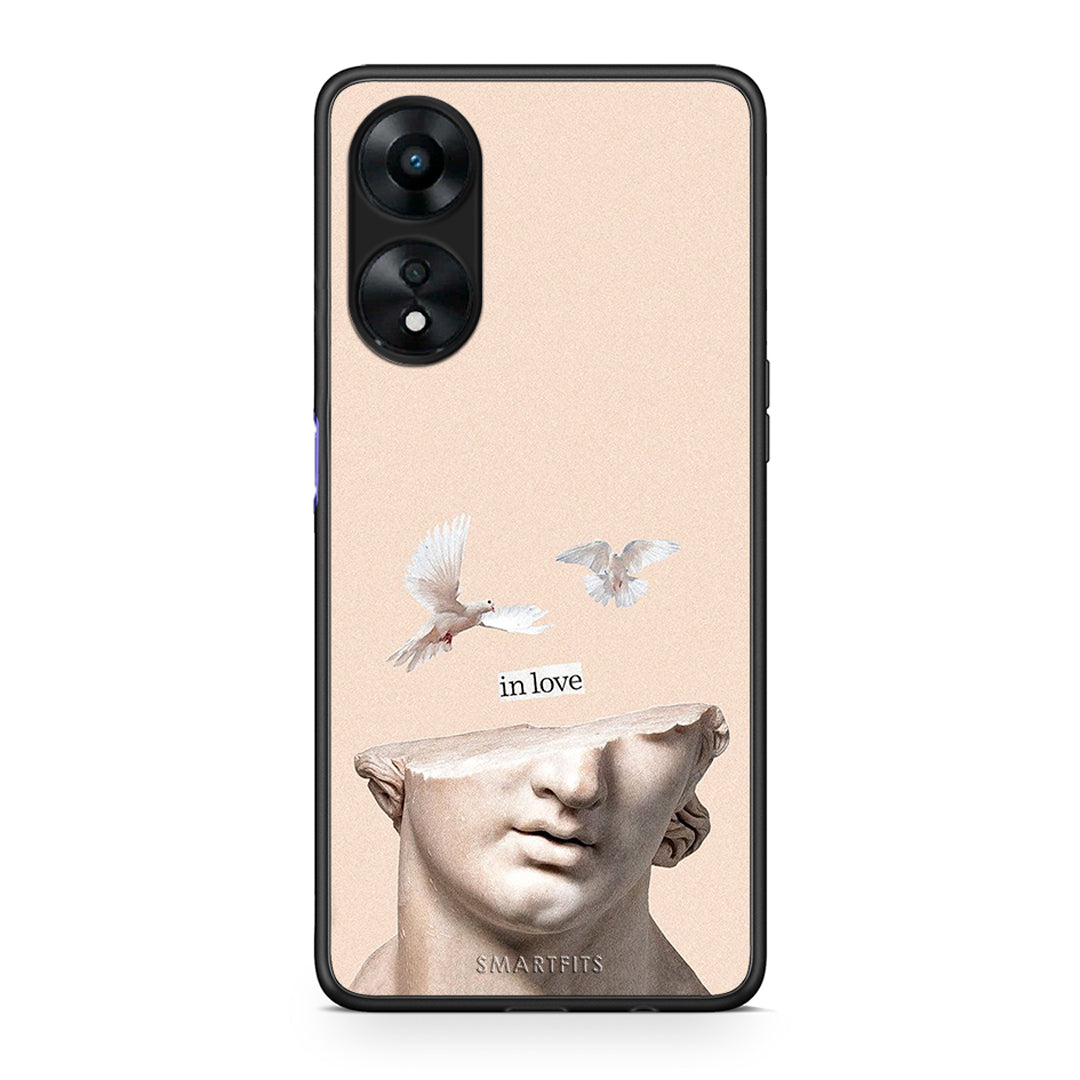 Θήκη Oppo A78 In Love από τη Smartfits με σχέδιο στο πίσω μέρος και μαύρο περίβλημα | Oppo A78 In Love Case with Colorful Back and Black Bezels