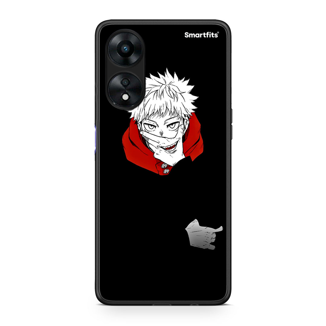 Θήκη Oppo A78 Itadori Anime από τη Smartfits με σχέδιο στο πίσω μέρος και μαύρο περίβλημα | Oppo A78 Itadori Anime Case with Colorful Back and Black Bezels