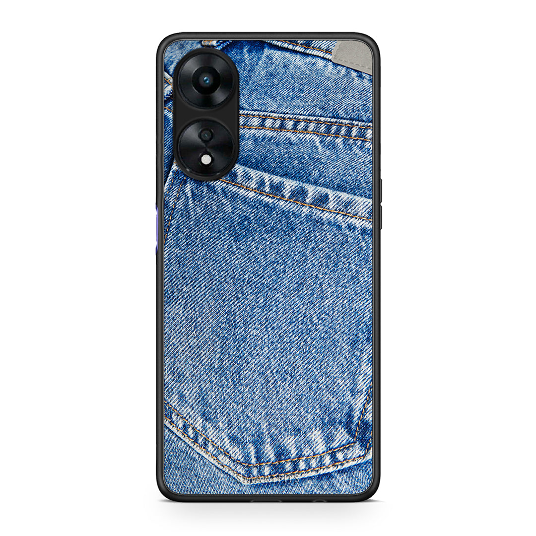 Θήκη Oppo A78 Jeans Pocket από τη Smartfits με σχέδιο στο πίσω μέρος και μαύρο περίβλημα | Oppo A78 Jeans Pocket Case with Colorful Back and Black Bezels