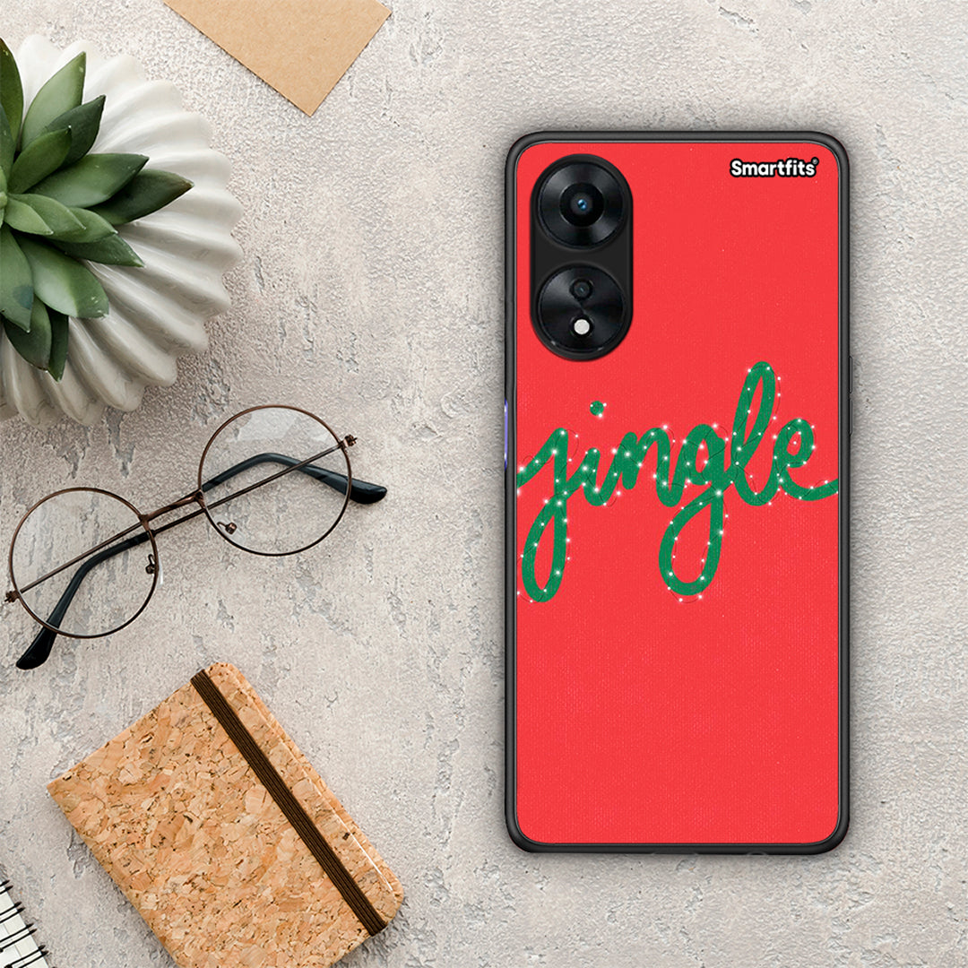 Θήκη Oppo A78 Jingle Xmas από τη Smartfits με σχέδιο στο πίσω μέρος και μαύρο περίβλημα | Oppo A78 Jingle Xmas Case with Colorful Back and Black Bezels