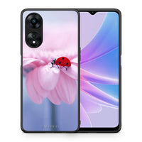 Thumbnail for Θήκη Oppo A78 Ladybug Flower από τη Smartfits με σχέδιο στο πίσω μέρος και μαύρο περίβλημα | Oppo A78 Ladybug Flower Case with Colorful Back and Black Bezels