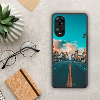 Thumbnail for Θήκη Oppo A78 Landscape City από τη Smartfits με σχέδιο στο πίσω μέρος και μαύρο περίβλημα | Oppo A78 Landscape City Case with Colorful Back and Black Bezels