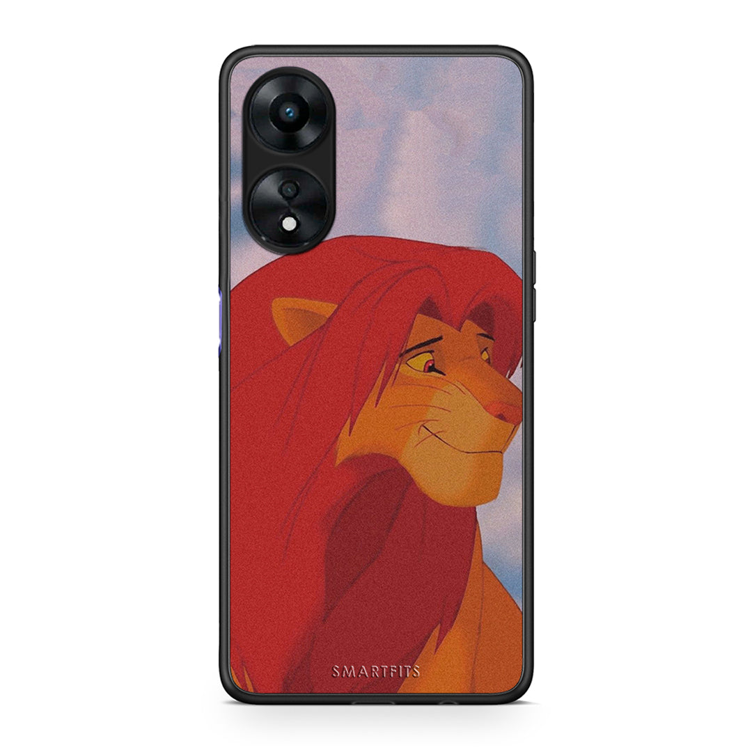 Θήκη Oppo A78 Lion Love 1 από τη Smartfits με σχέδιο στο πίσω μέρος και μαύρο περίβλημα | Oppo A78 Lion Love 1 Case with Colorful Back and Black Bezels