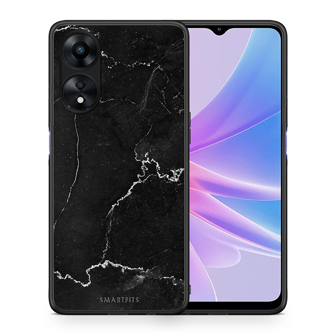 Θήκη Oppo A78 Marble Black από τη Smartfits με σχέδιο στο πίσω μέρος και μαύρο περίβλημα | Oppo A78 Marble Black Case with Colorful Back and Black Bezels