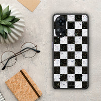 Thumbnail for Θήκη Oppo A78 Marble Square Geometric από τη Smartfits με σχέδιο στο πίσω μέρος και μαύρο περίβλημα | Oppo A78 Marble Square Geometric Case with Colorful Back and Black Bezels