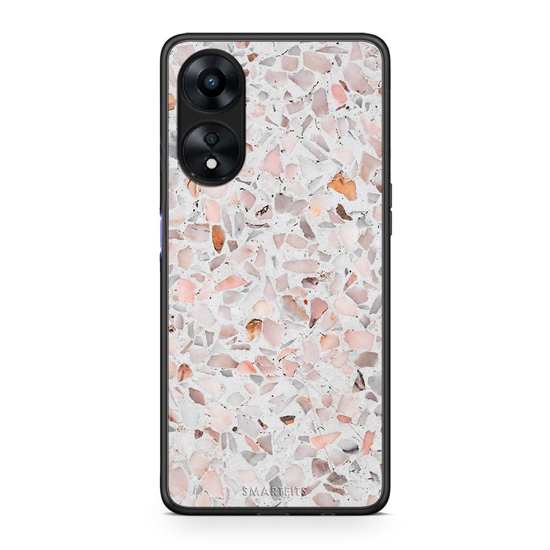 Θήκη Oppo A78 Marble Terrazzo από τη Smartfits με σχέδιο στο πίσω μέρος και μαύρο περίβλημα | Oppo A78 Marble Terrazzo Case with Colorful Back and Black Bezels