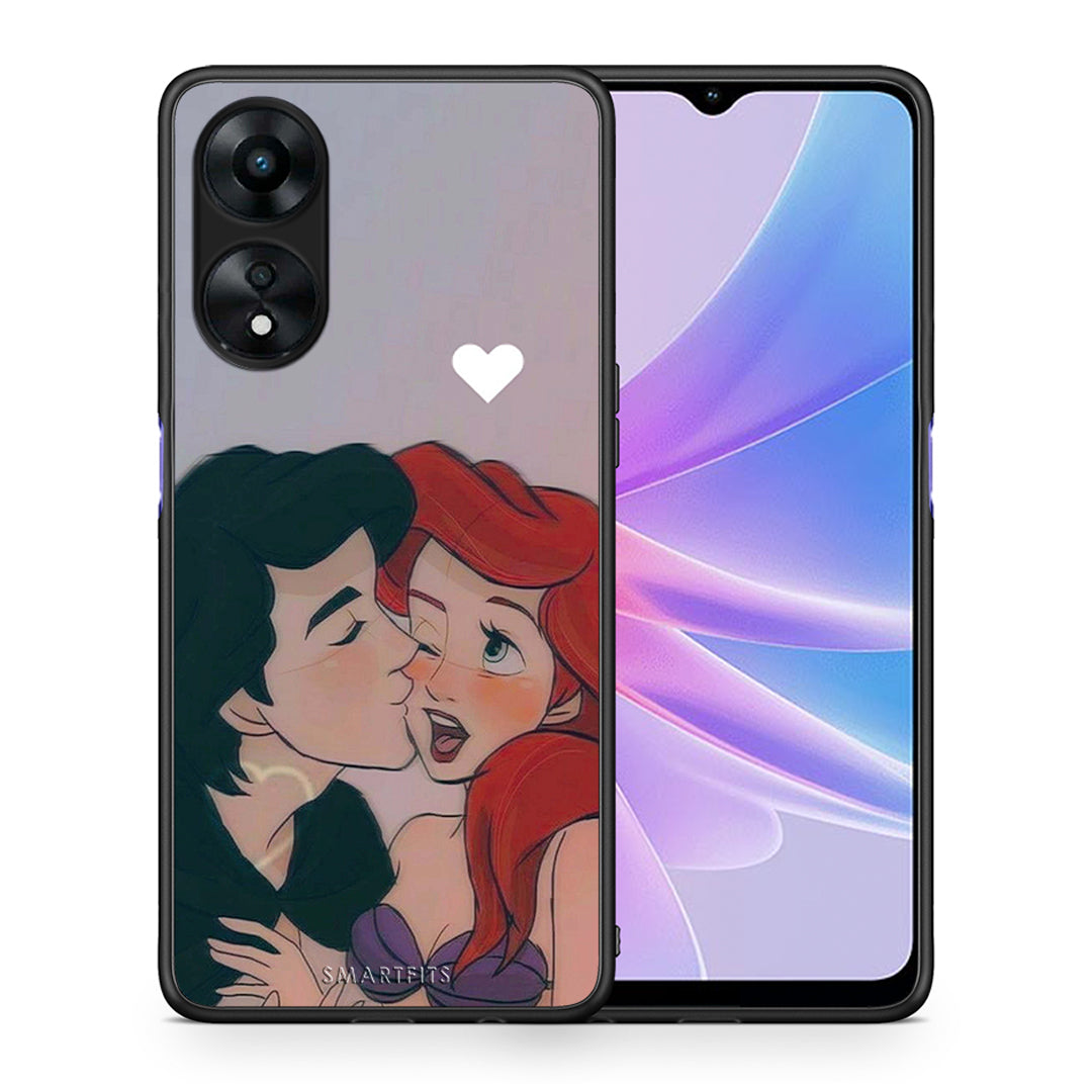 Θήκη Oppo A78 Mermaid Couple από τη Smartfits με σχέδιο στο πίσω μέρος και μαύρο περίβλημα | Oppo A78 Mermaid Couple Case with Colorful Back and Black Bezels