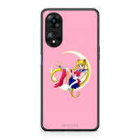 Thumbnail for Θήκη Oppo A78 Moon Girl από τη Smartfits με σχέδιο στο πίσω μέρος και μαύρο περίβλημα | Oppo A78 Moon Girl Case with Colorful Back and Black Bezels