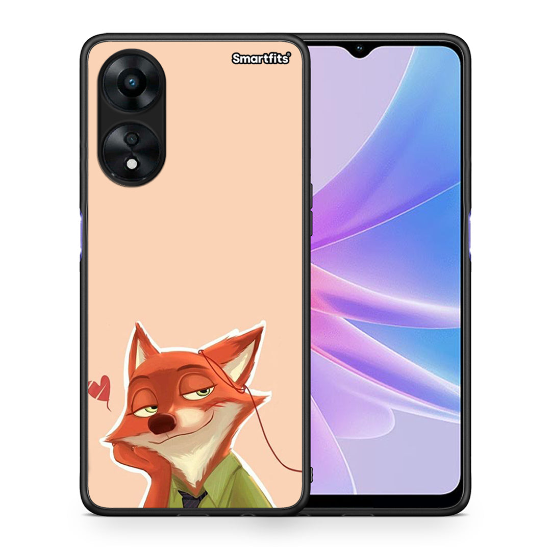 Θήκη Oppo A78 Nick Wilde And Judy Hopps Love 1 από τη Smartfits με σχέδιο στο πίσω μέρος και μαύρο περίβλημα | Oppo A78 Nick Wilde And Judy Hopps Love 1 Case with Colorful Back and Black Bezels