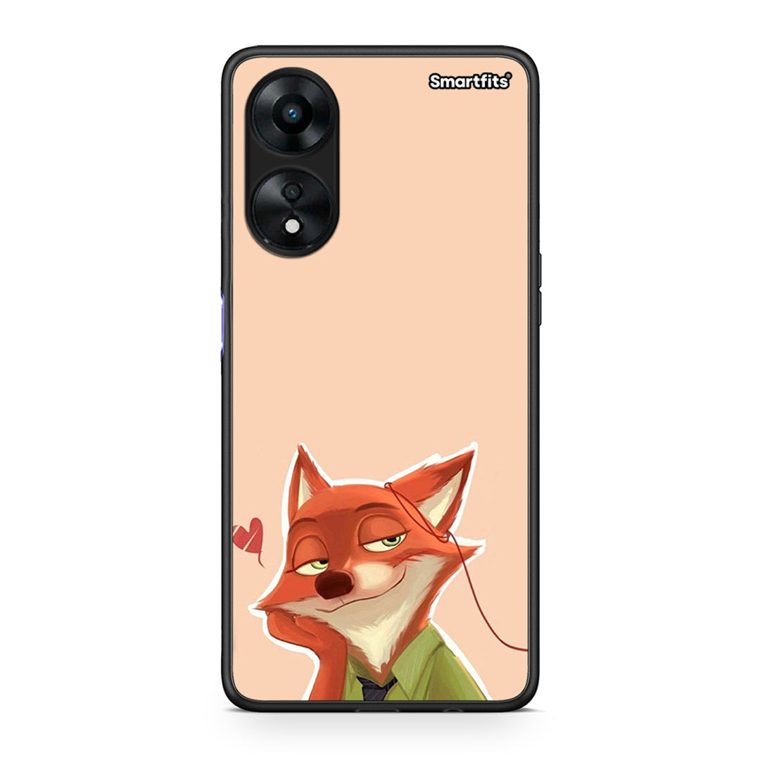 Θήκη Oppo A78 Nick Wilde And Judy Hopps Love 1 από τη Smartfits με σχέδιο στο πίσω μέρος και μαύρο περίβλημα | Oppo A78 Nick Wilde And Judy Hopps Love 1 Case with Colorful Back and Black Bezels