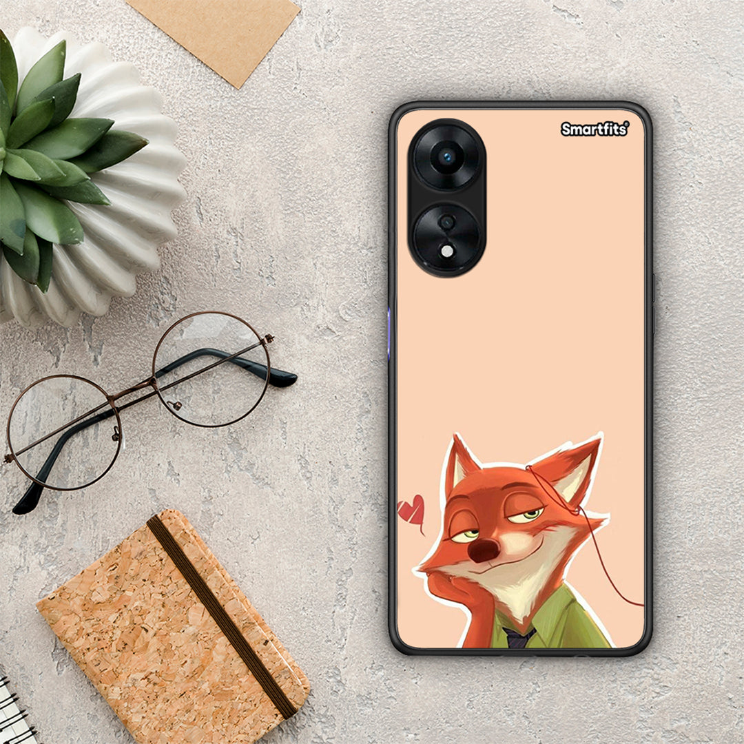 Θήκη Oppo A78 Nick Wilde And Judy Hopps Love 1 από τη Smartfits με σχέδιο στο πίσω μέρος και μαύρο περίβλημα | Oppo A78 Nick Wilde And Judy Hopps Love 1 Case with Colorful Back and Black Bezels