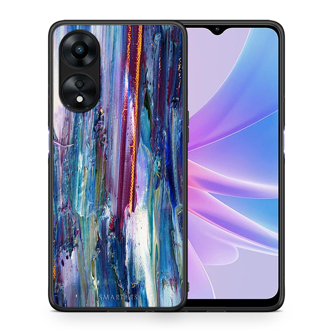 Θήκη Oppo A78 Paint Winter από τη Smartfits με σχέδιο στο πίσω μέρος και μαύρο περίβλημα | Oppo A78 Paint Winter Case with Colorful Back and Black Bezels