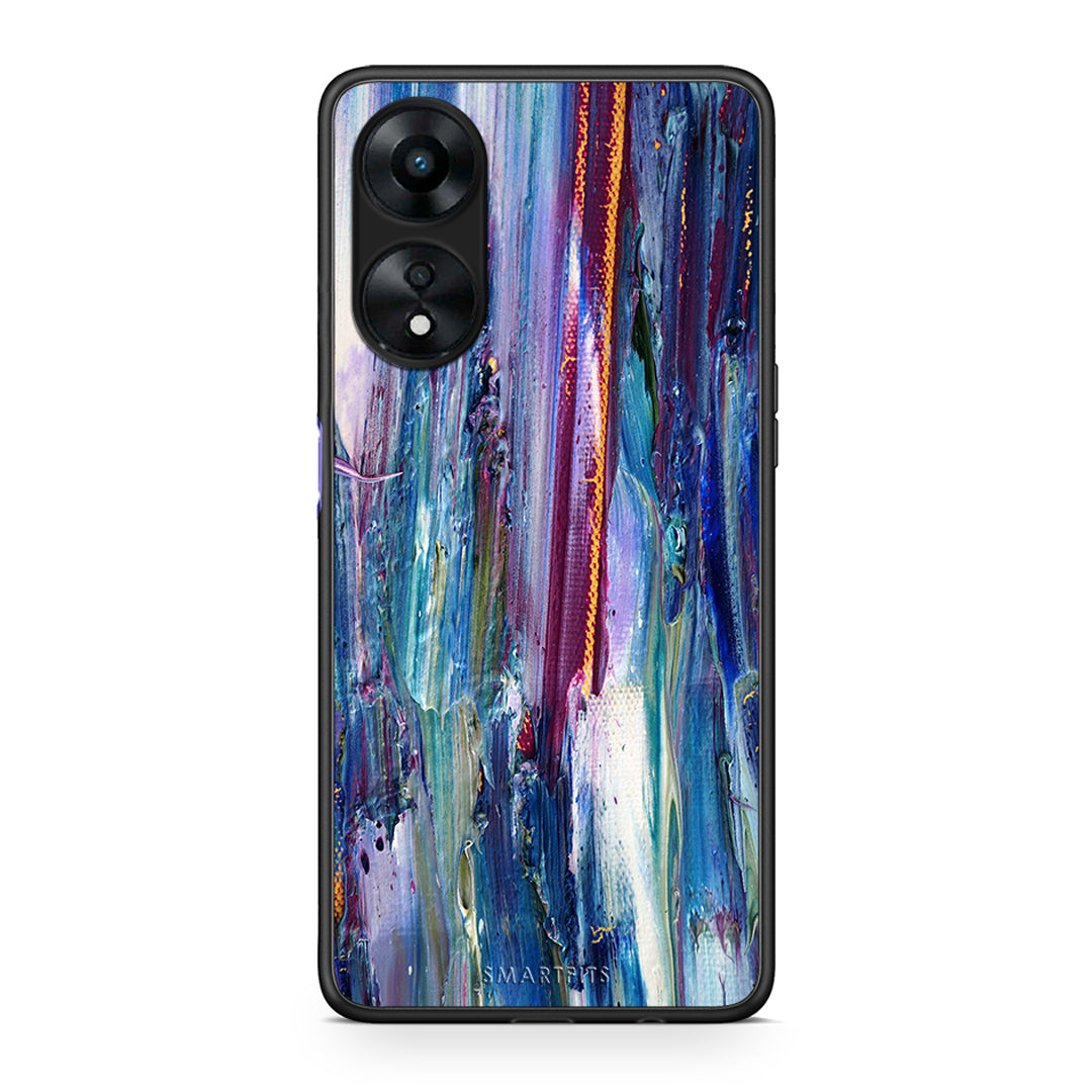 Θήκη Oppo A78 Paint Winter από τη Smartfits με σχέδιο στο πίσω μέρος και μαύρο περίβλημα | Oppo A78 Paint Winter Case with Colorful Back and Black Bezels