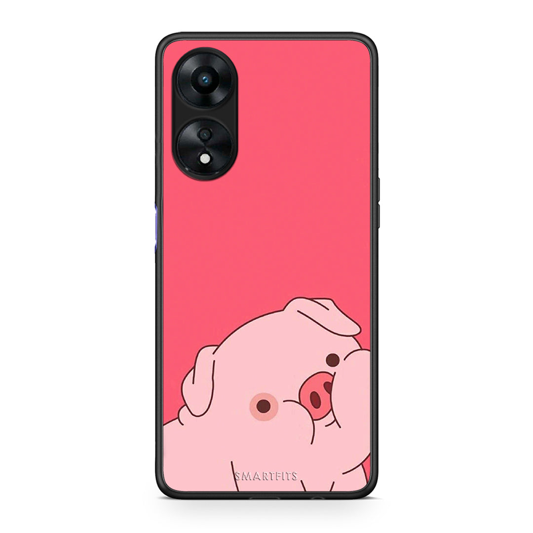 Θήκη Oppo A78 Pig Love 1 από τη Smartfits με σχέδιο στο πίσω μέρος και μαύρο περίβλημα | Oppo A78 Pig Love 1 Case with Colorful Back and Black Bezels