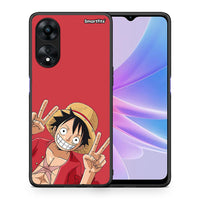 Thumbnail for Θήκη Oppo A78 Pirate Luffy από τη Smartfits με σχέδιο στο πίσω μέρος και μαύρο περίβλημα | Oppo A78 Pirate Luffy Case with Colorful Back and Black Bezels