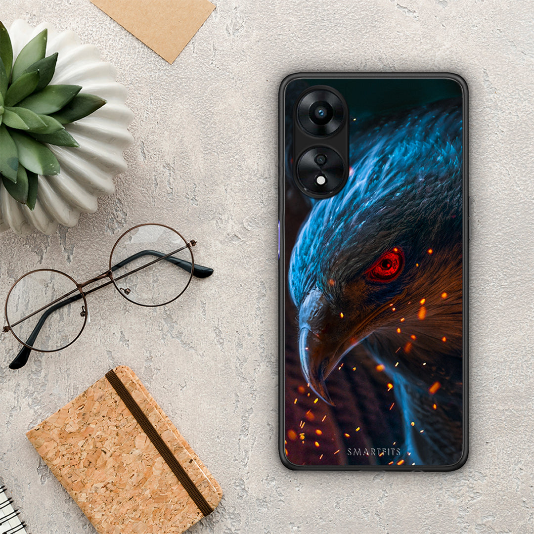 Θήκη Oppo A78 PopArt Eagle από τη Smartfits με σχέδιο στο πίσω μέρος και μαύρο περίβλημα | Oppo A78 PopArt Eagle Case with Colorful Back and Black Bezels