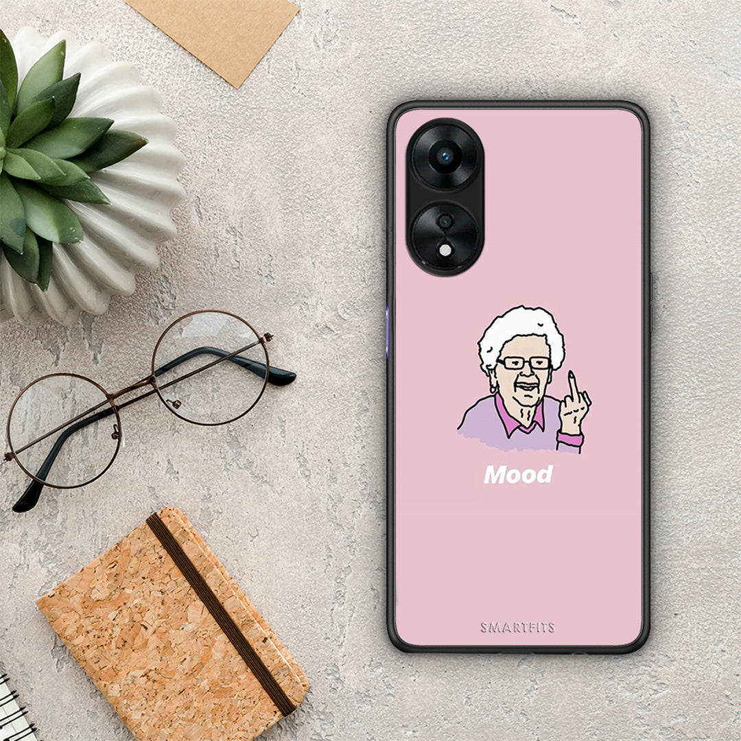 Θήκη Oppo A78 PopArt Mood από τη Smartfits με σχέδιο στο πίσω μέρος και μαύρο περίβλημα | Oppo A78 PopArt Mood Case with Colorful Back and Black Bezels