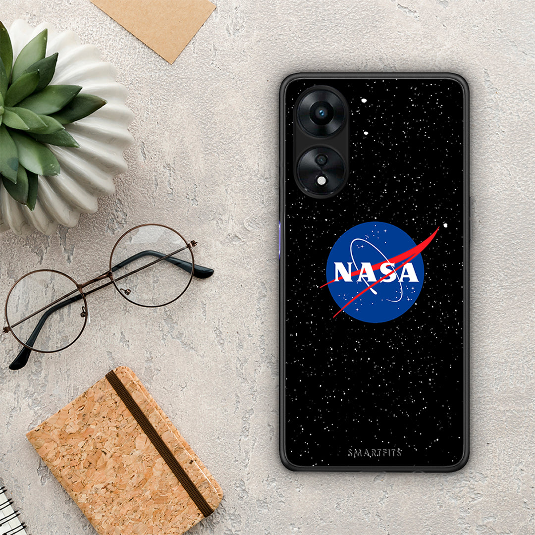 Θήκη Oppo A78 PopArt NASA από τη Smartfits με σχέδιο στο πίσω μέρος και μαύρο περίβλημα | Oppo A78 PopArt NASA Case with Colorful Back and Black Bezels