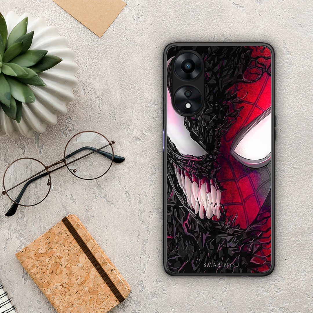 Θήκη Oppo A78 PopArt SpiderVenom από τη Smartfits με σχέδιο στο πίσω μέρος και μαύρο περίβλημα | Oppo A78 PopArt SpiderVenom Case with Colorful Back and Black Bezels