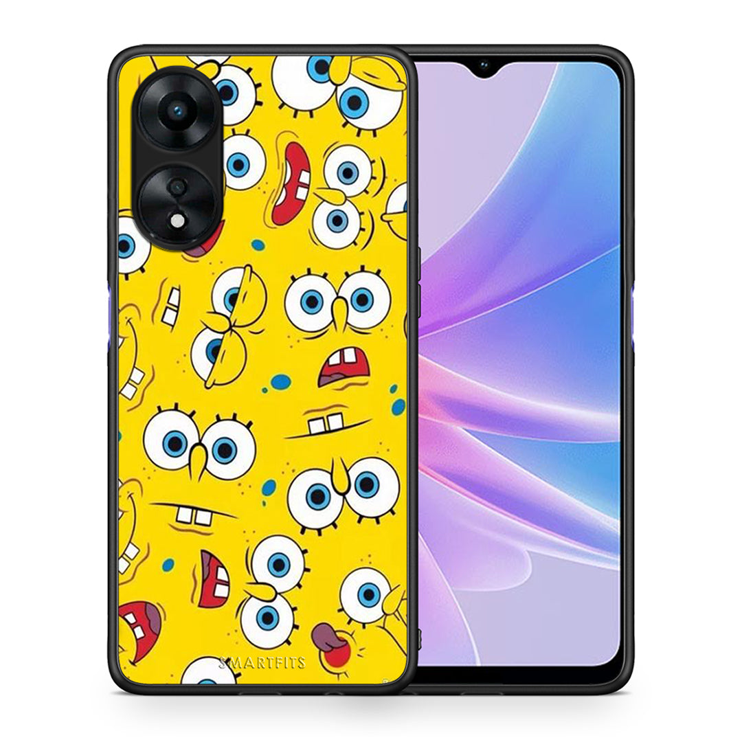 Θήκη Oppo A78 PopArt Sponge από τη Smartfits με σχέδιο στο πίσω μέρος και μαύρο περίβλημα | Oppo A78 PopArt Sponge Case with Colorful Back and Black Bezels