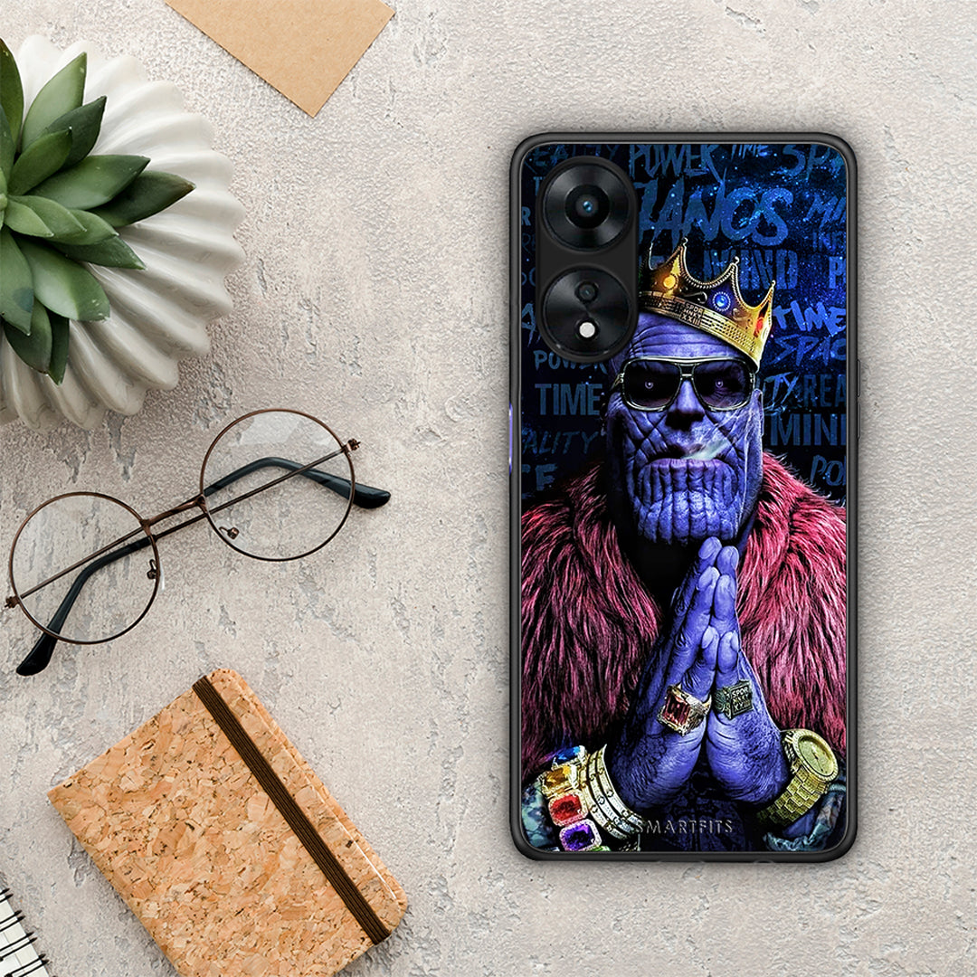 Θήκη Oppo A78 PopArt Thanos από τη Smartfits με σχέδιο στο πίσω μέρος και μαύρο περίβλημα | Oppo A78 PopArt Thanos Case with Colorful Back and Black Bezels