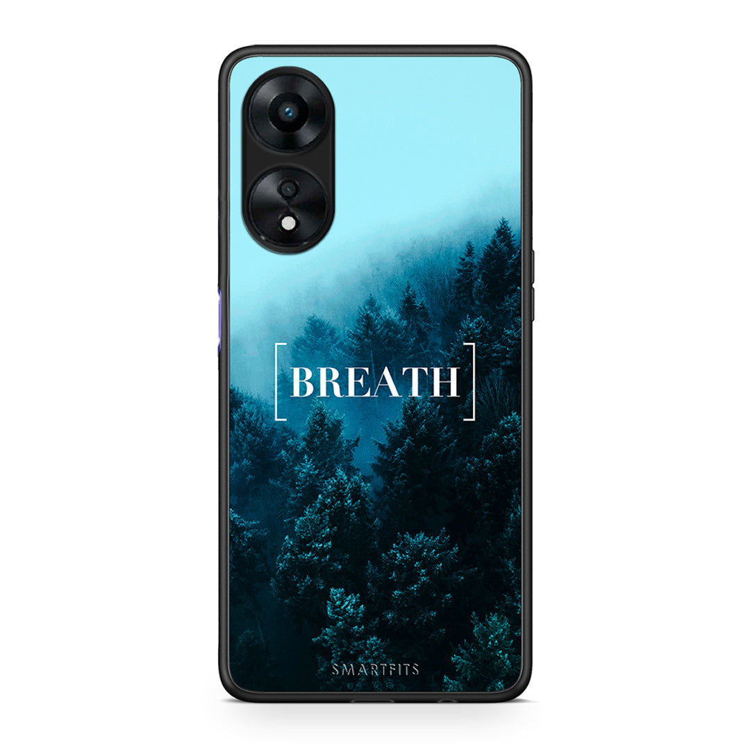 Θήκη Oppo A78 Quote Breath από τη Smartfits με σχέδιο στο πίσω μέρος και μαύρο περίβλημα | Oppo A78 Quote Breath Case with Colorful Back and Black Bezels