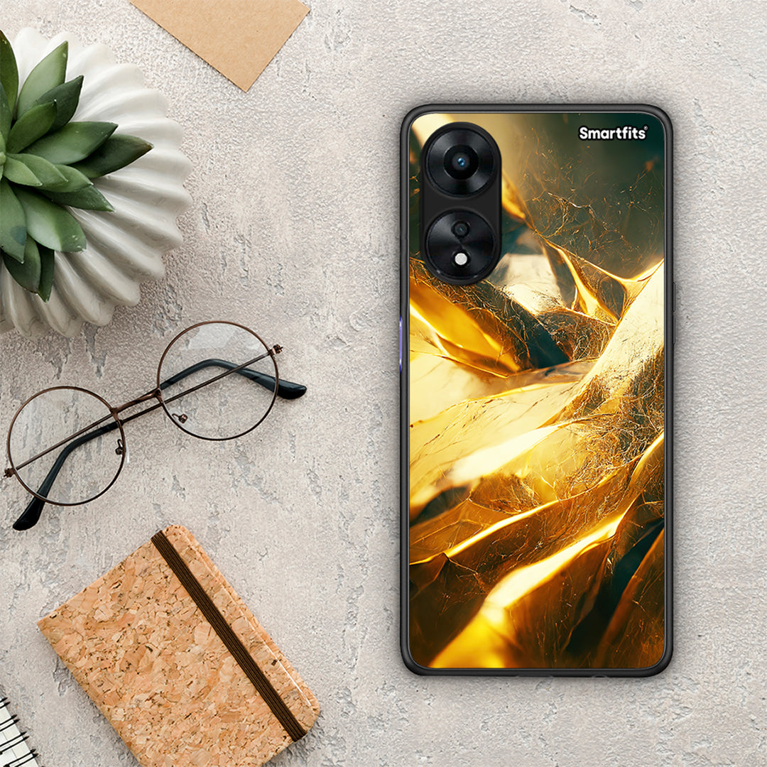 Θήκη Oppo A78 Real Gold από τη Smartfits με σχέδιο στο πίσω μέρος και μαύρο περίβλημα | Oppo A78 Real Gold Case with Colorful Back and Black Bezels