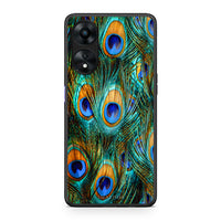 Thumbnail for Θήκη Oppo A78 Real Peacock Feathers από τη Smartfits με σχέδιο στο πίσω μέρος και μαύρο περίβλημα | Oppo A78 Real Peacock Feathers Case with Colorful Back and Black Bezels