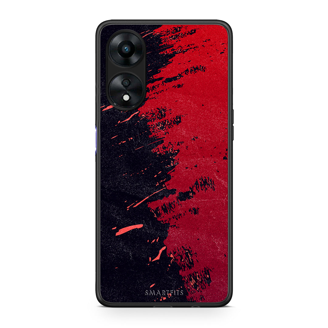 Θήκη Oppo A78 Red Paint από τη Smartfits με σχέδιο στο πίσω μέρος και μαύρο περίβλημα | Oppo A78 Red Paint Case with Colorful Back and Black Bezels