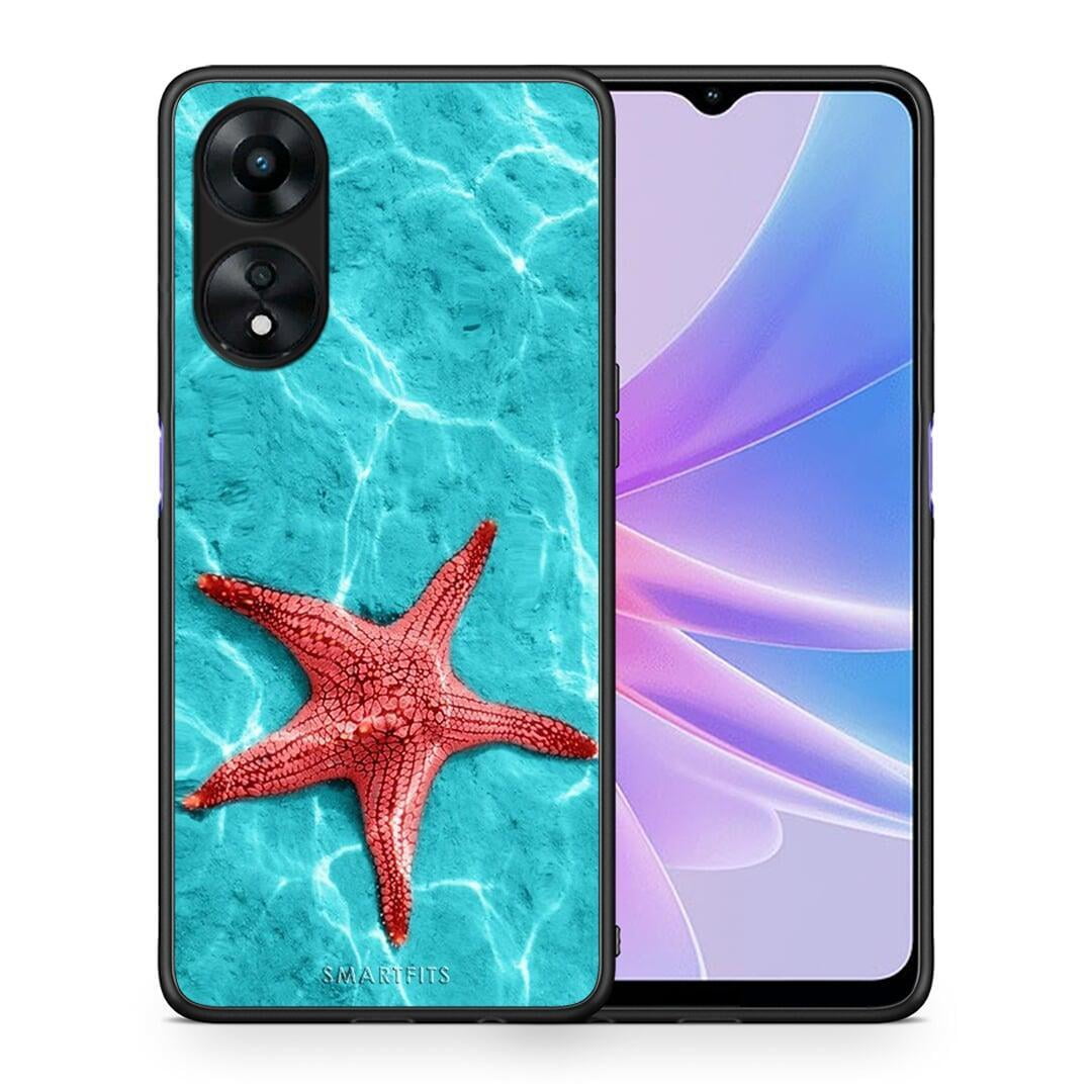 Θήκη Oppo A78 Red Starfish από τη Smartfits με σχέδιο στο πίσω μέρος και μαύρο περίβλημα | Oppo A78 Red Starfish Case with Colorful Back and Black Bezels