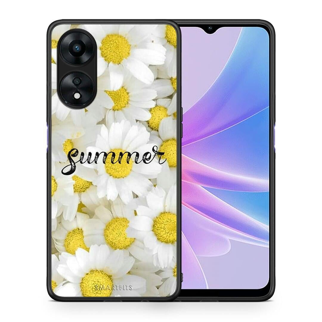 Θήκη Oppo A78 Summer Daisies από τη Smartfits με σχέδιο στο πίσω μέρος και μαύρο περίβλημα | Oppo A78 Summer Daisies Case with Colorful Back and Black Bezels