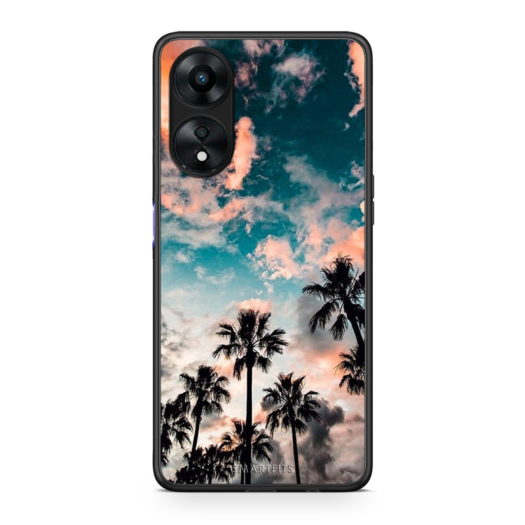 Θήκη Oppo A78 Summer Sky από τη Smartfits με σχέδιο στο πίσω μέρος και μαύρο περίβλημα | Oppo A78 Summer Sky Case with Colorful Back and Black Bezels