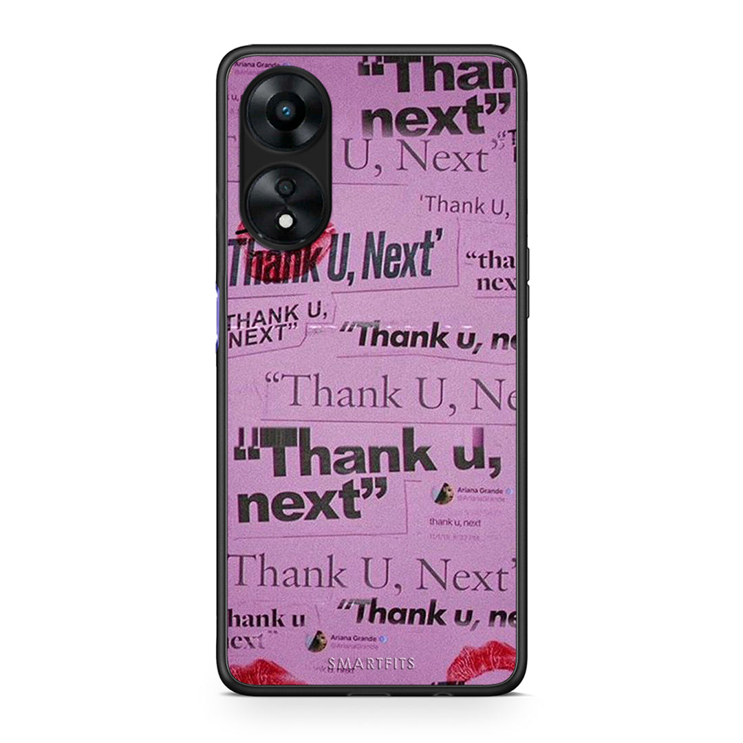 Θήκη Oppo A78 Thank You Next από τη Smartfits με σχέδιο στο πίσω μέρος και μαύρο περίβλημα | Oppo A78 Thank You Next Case with Colorful Back and Black Bezels