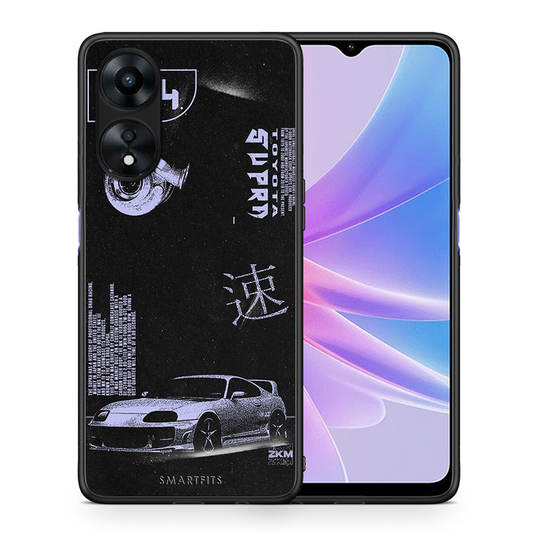 Θήκη Oppo A78 Tokyo Drift από τη Smartfits με σχέδιο στο πίσω μέρος και μαύρο περίβλημα | Oppo A78 Tokyo Drift Case with Colorful Back and Black Bezels