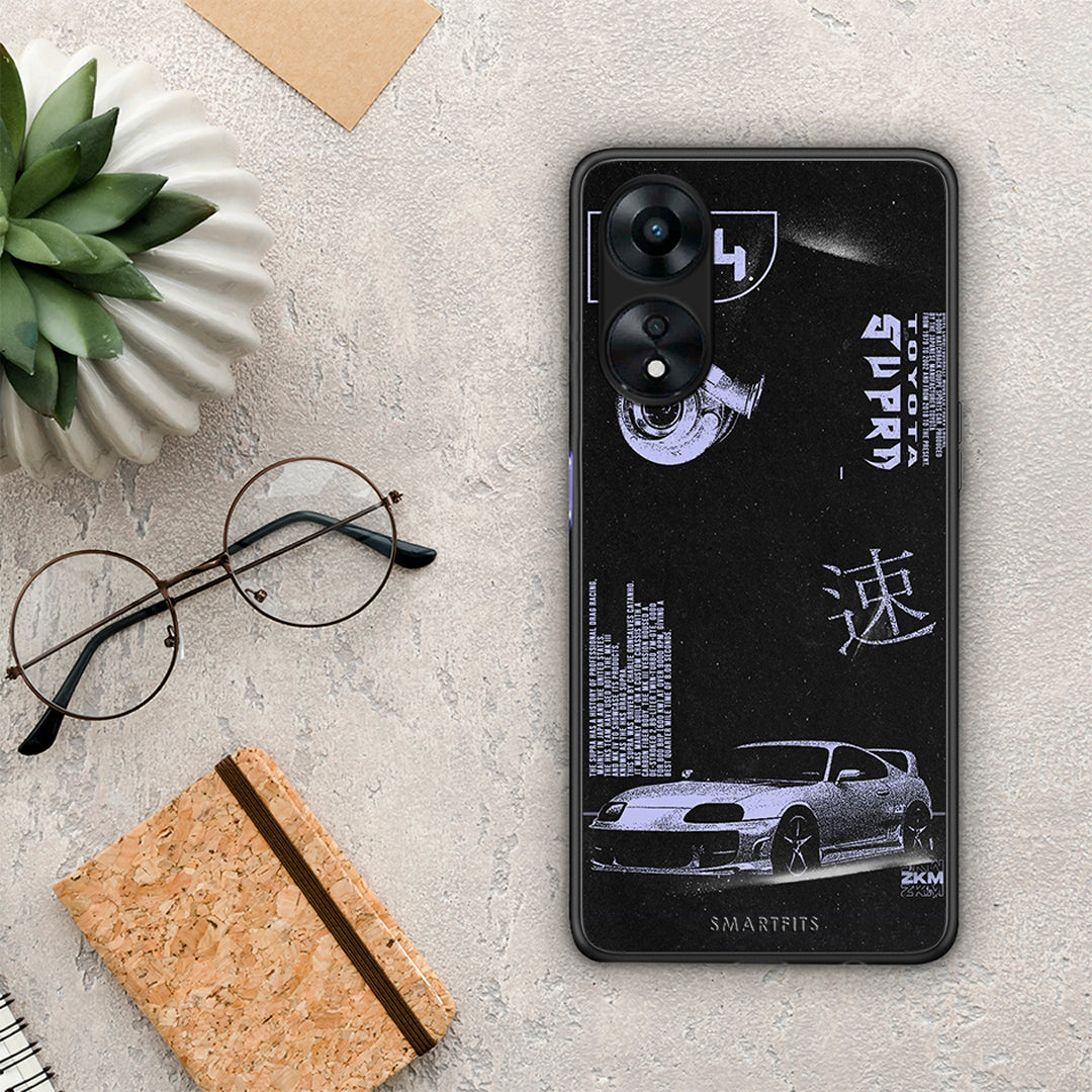 Θήκη Oppo A78 Tokyo Drift από τη Smartfits με σχέδιο στο πίσω μέρος και μαύρο περίβλημα | Oppo A78 Tokyo Drift Case with Colorful Back and Black Bezels